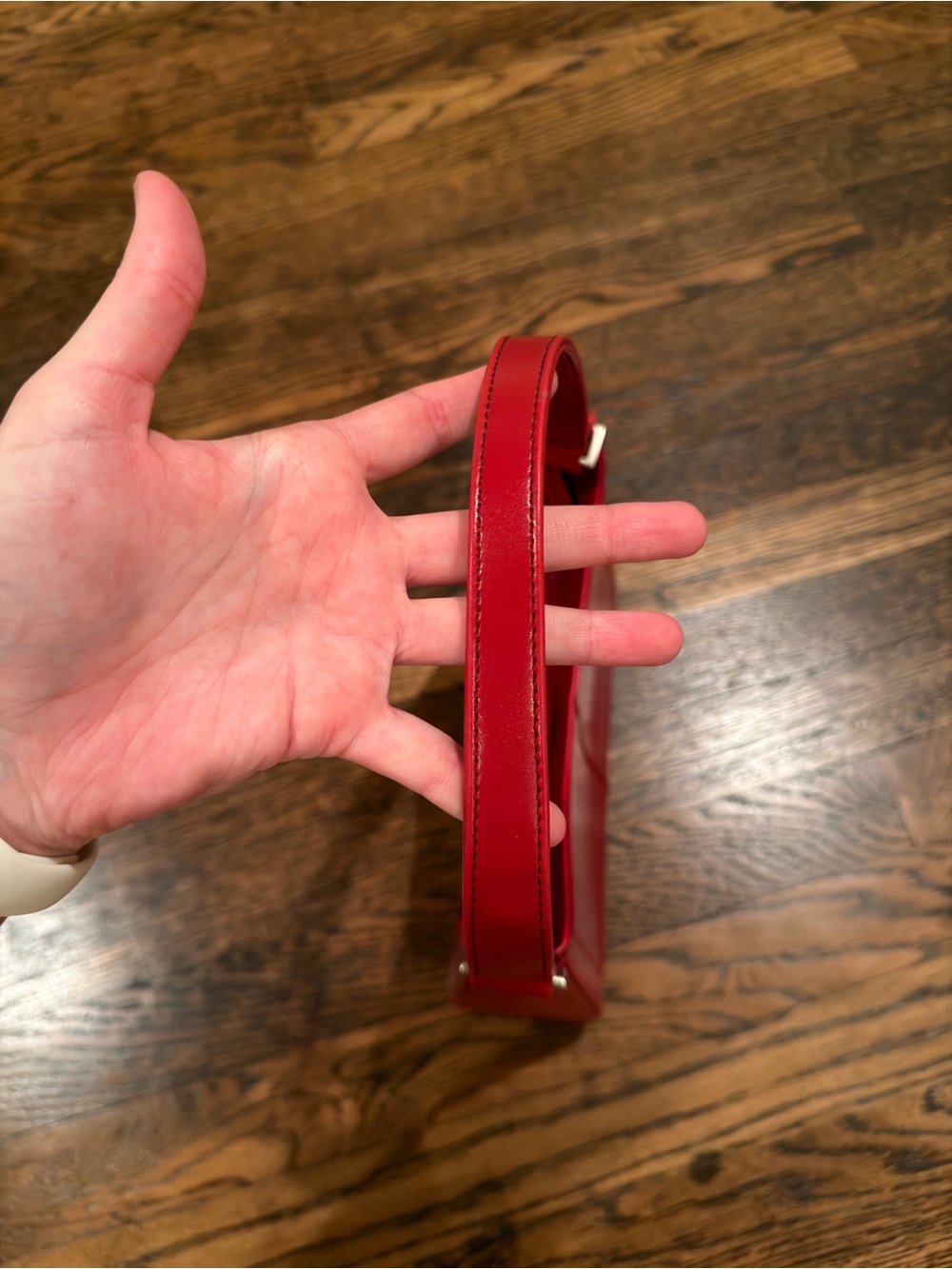 Red Leather Shoulder Bag - Picture 7 of 15